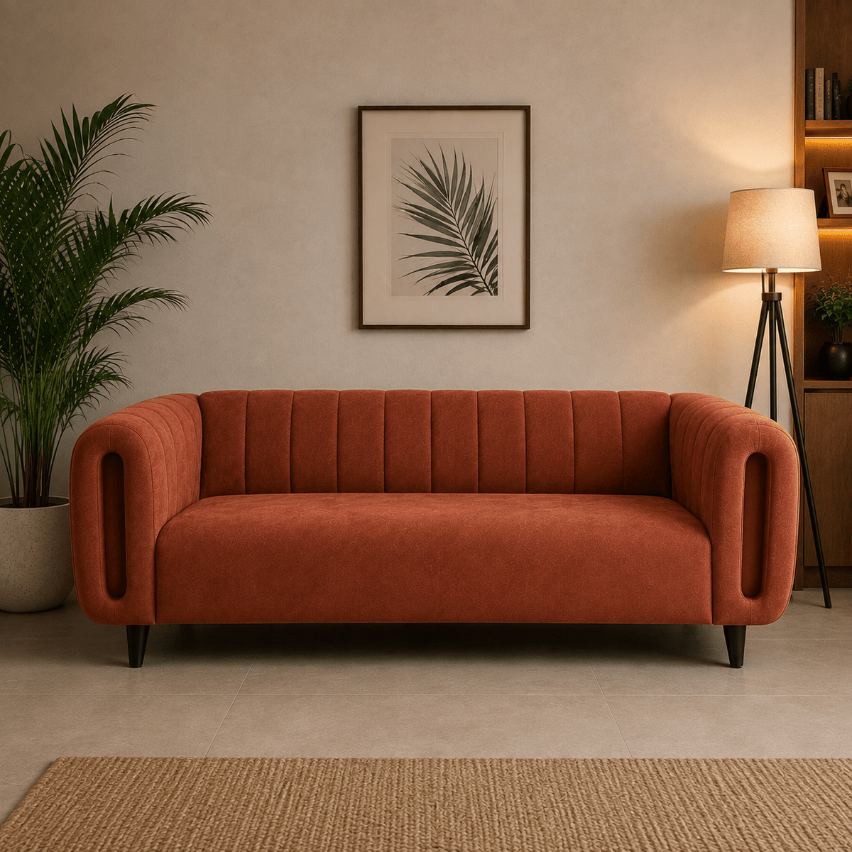 Lavise Curved Channel 3 Seater Sofa - Lavise