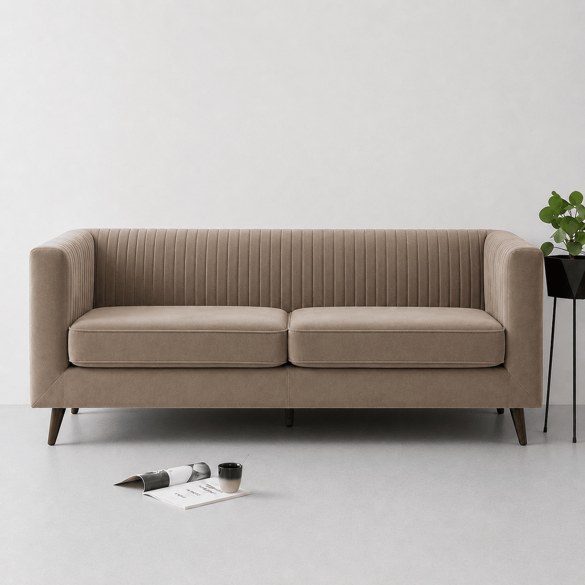 Lavise Fluted Comfort 3 Seater Sofa - Lavise