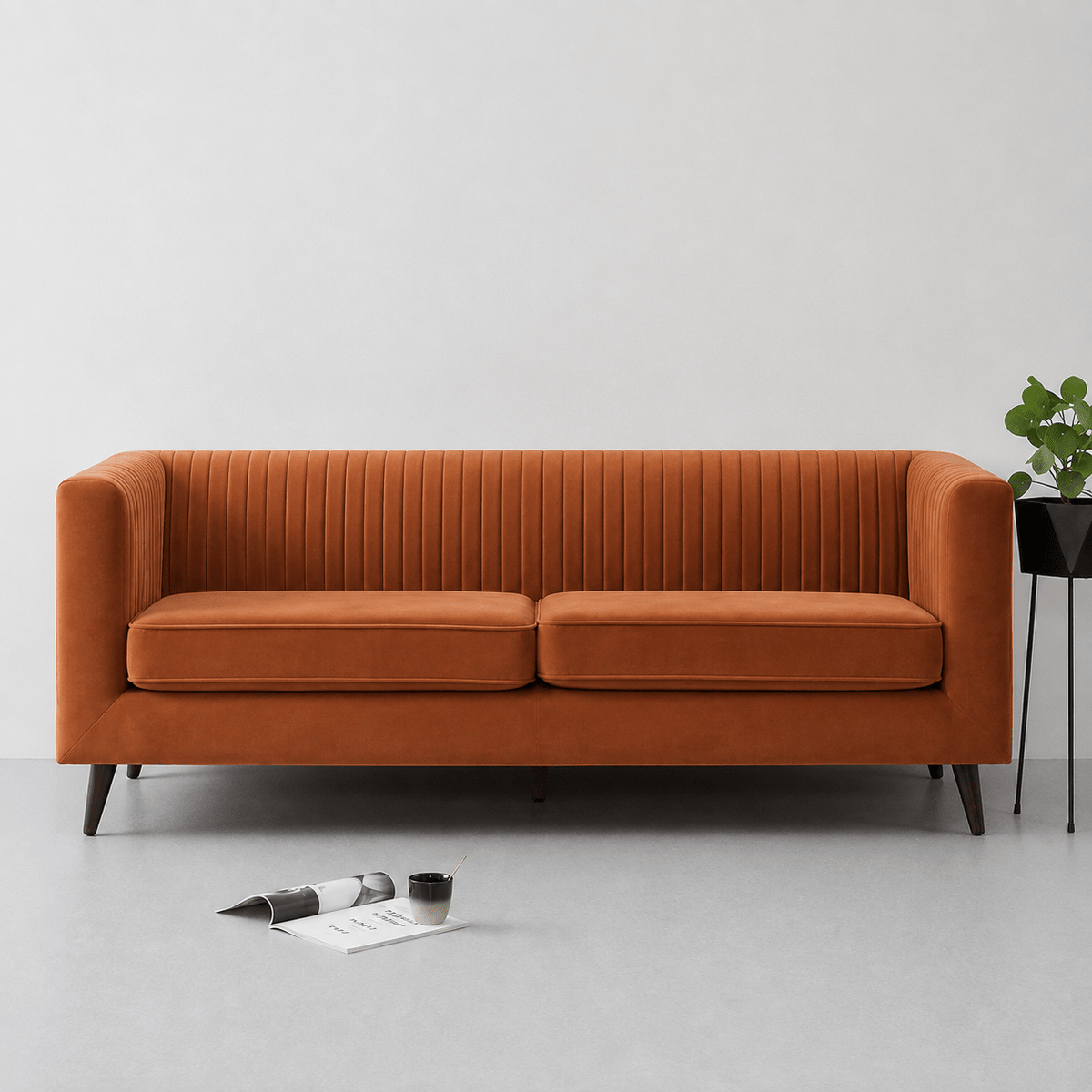 Lavise Fluted Comfort 3 Seater Sofa - Lavise