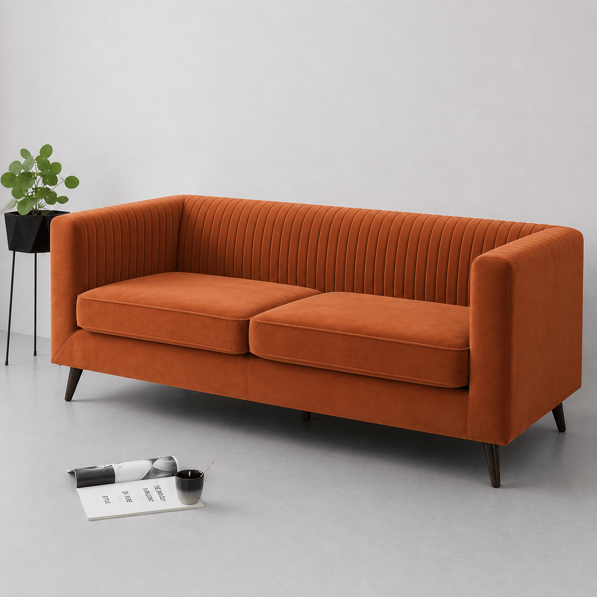 Lavise Fluted Comfort 3 Seater Sofa - Lavise