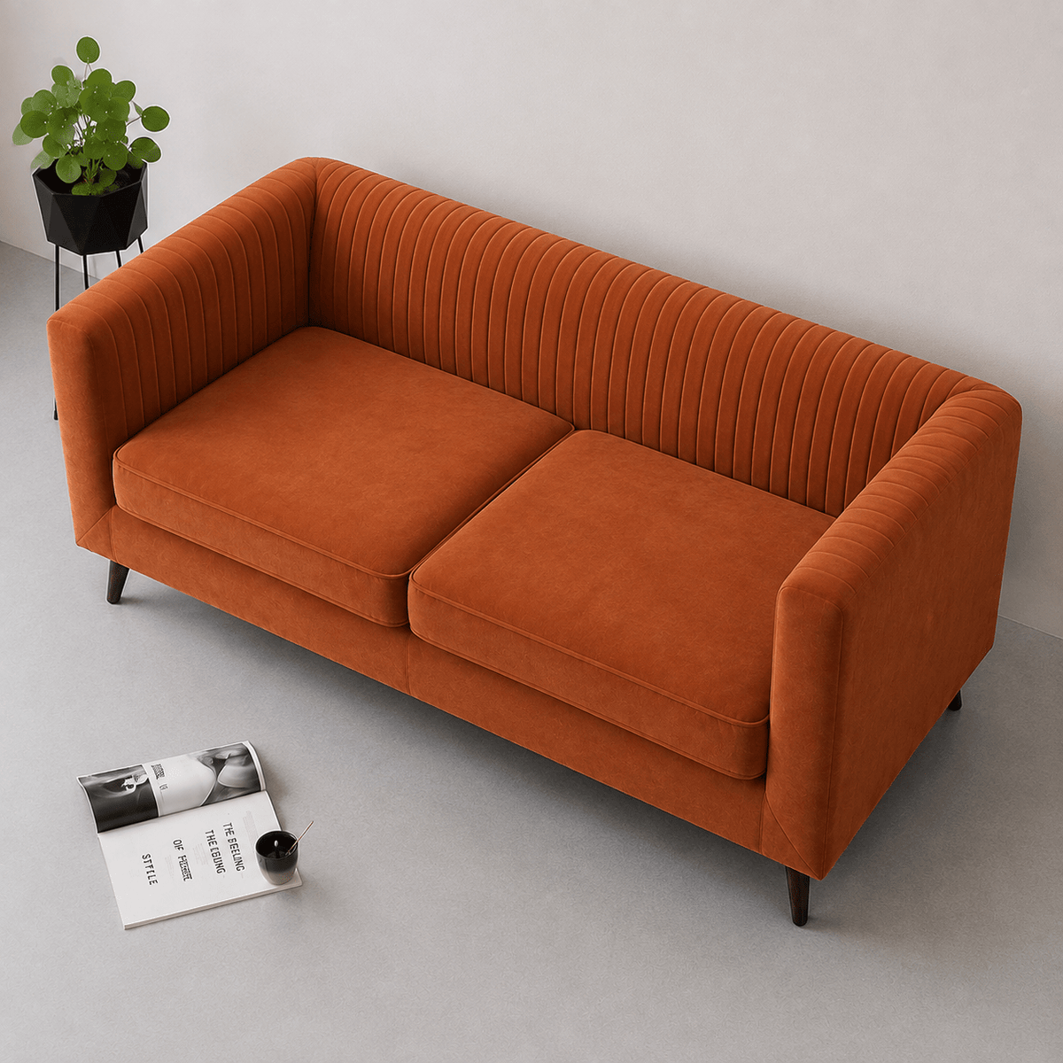 Lavise Fluted Comfort 3 Seater Sofa - Lavise