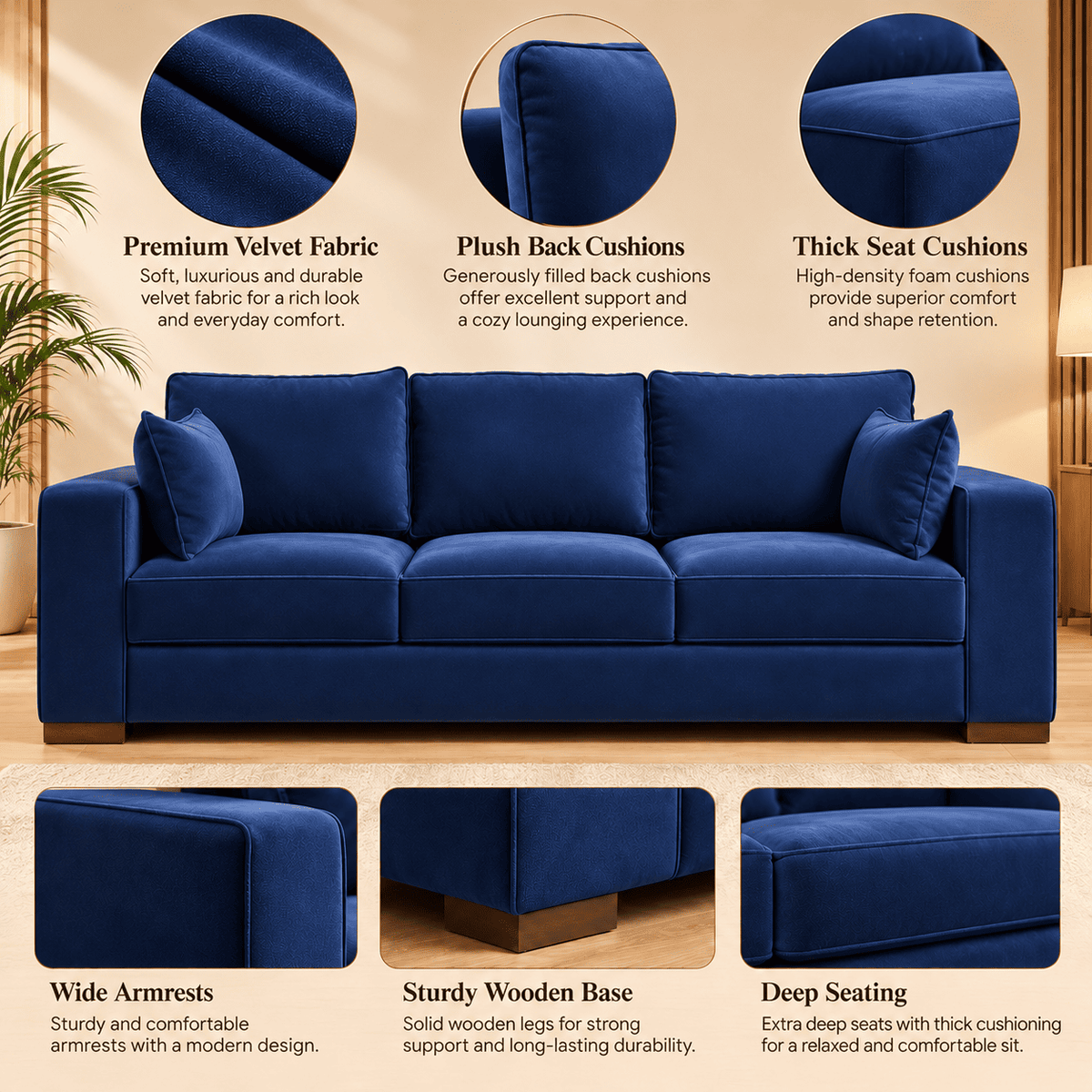 Lavise Cloudrest 3 Seater Sofa - Lavise