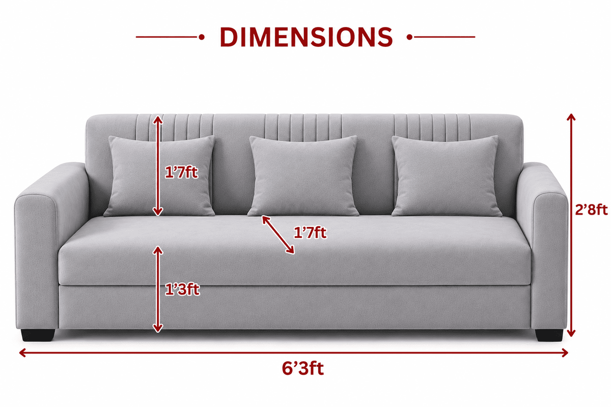 Lavise Contour Premium 3 seater Sofa with Cushions