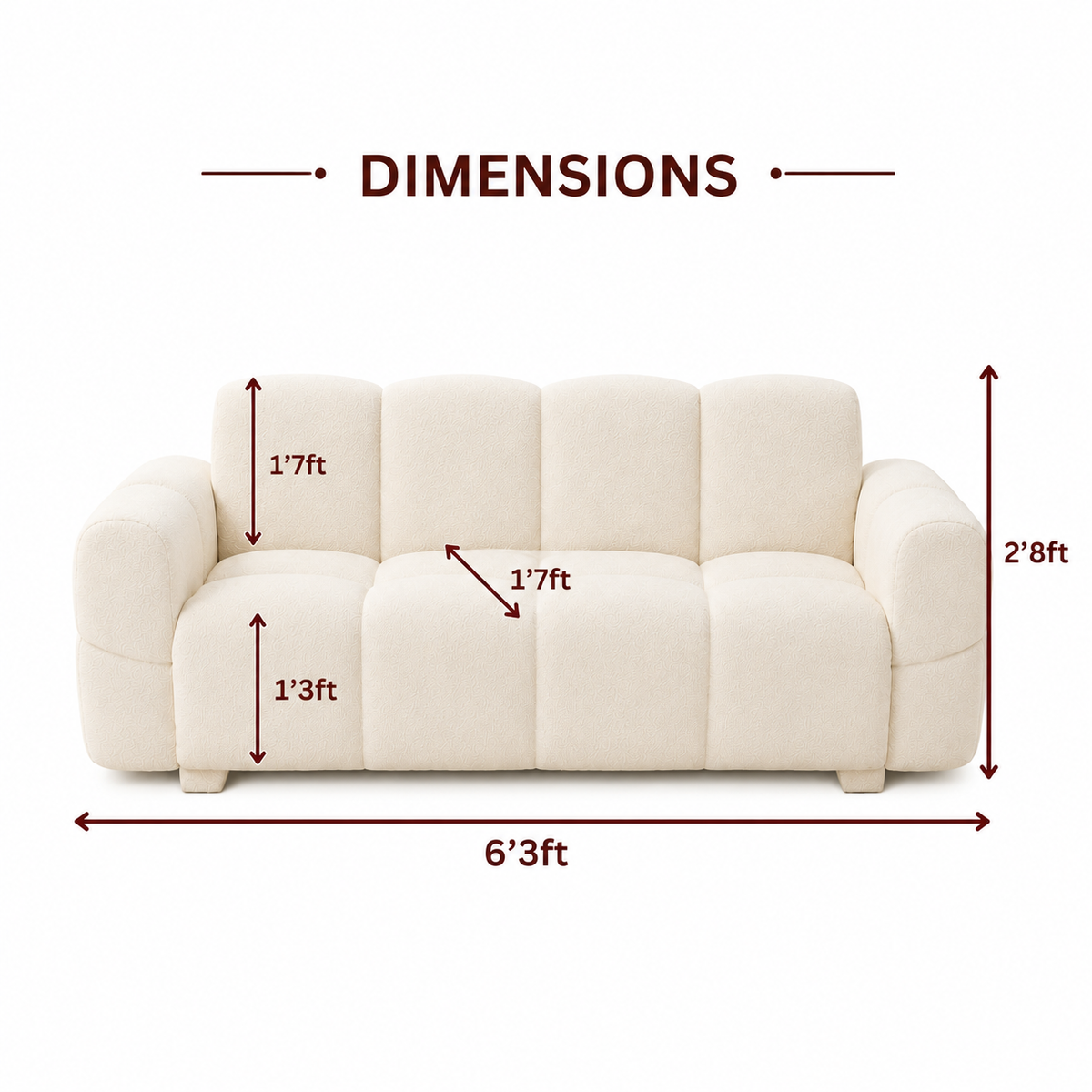 Lavise Cloudy 3 Seater Sofa