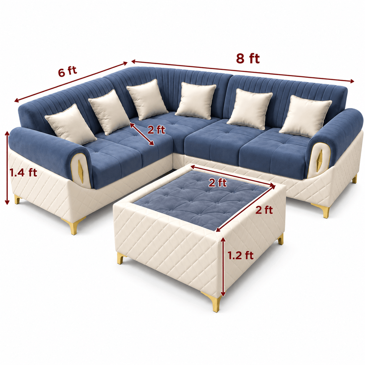 Lavise Royale L-Shaped Corner Sofa - Lavise