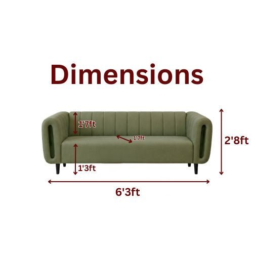 Lavise Curved Channel 3 Seater Sofa - Lavise