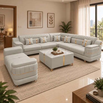 Lavise Imperial Grand Corner Sofa Set with Sofa Bench - Lavise