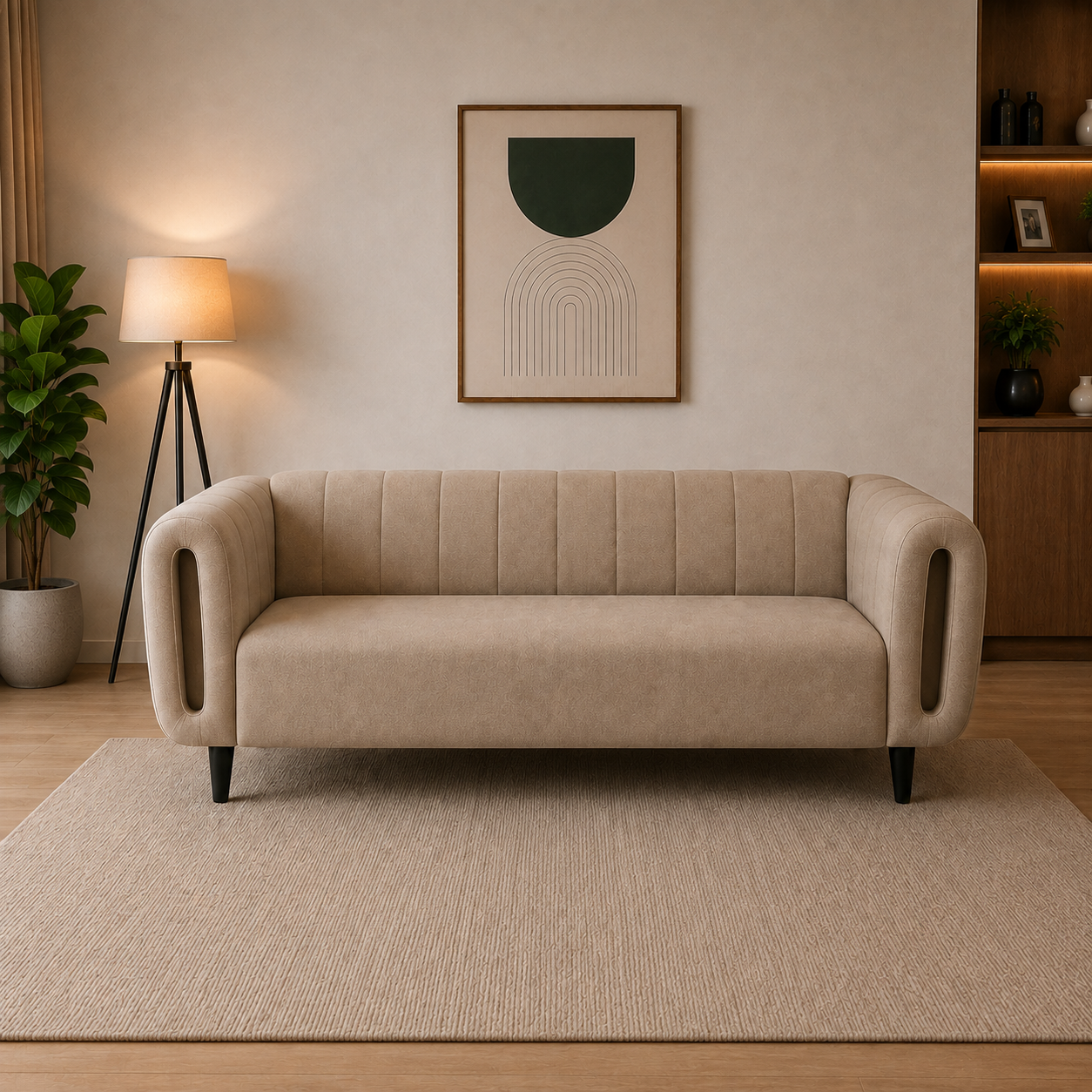 Lavise Curved Channel 3 Seater Sofa