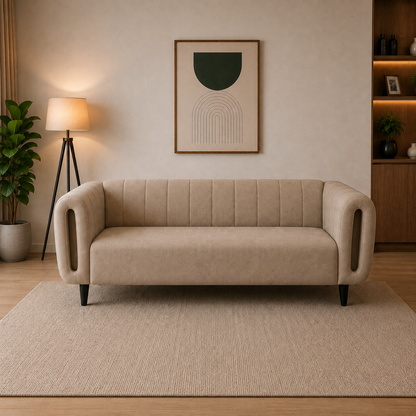 Lavise Curved Channel 3 Seater Sofa