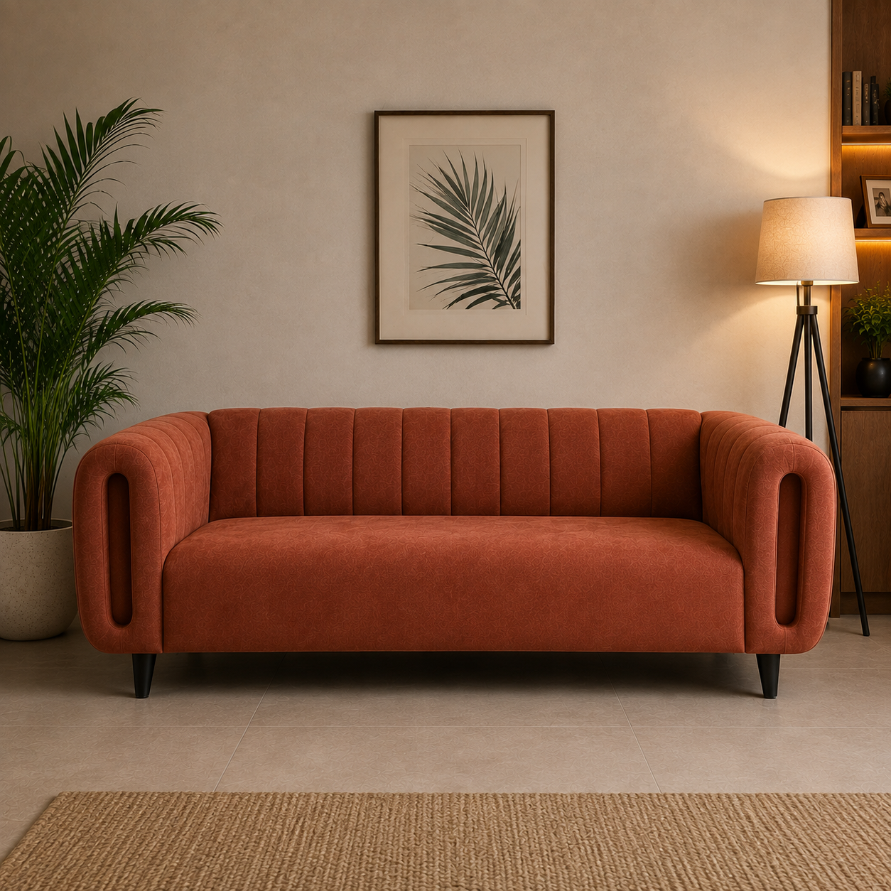 Lavise Curved Channel 3 Seater Sofa