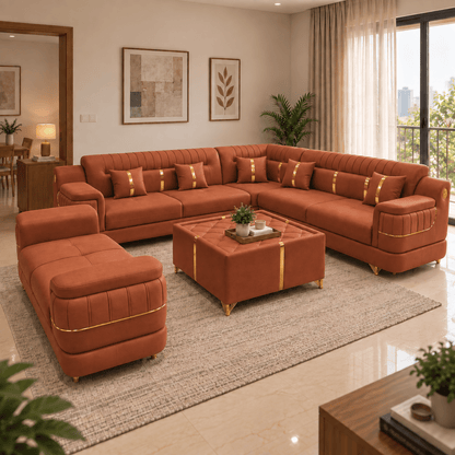 Lavise Imperial Grand Corner Sofa Set with Sofa Bench - Lavise