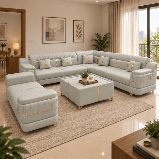 Lavise Imperial Grand Corner Sofa Set with Sofa Bench - Lavise