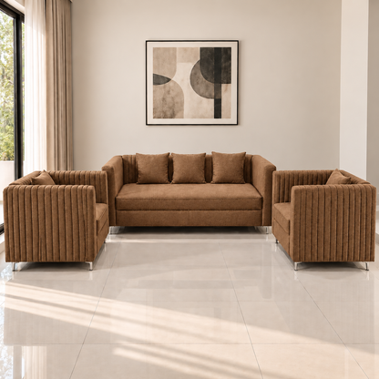 Lavise Fluted Comfort 3+1+1 Sofa Set