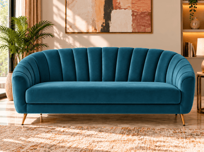 Lavise Coraluxe Channel Tufted 3-Seater Sofa - Lavise