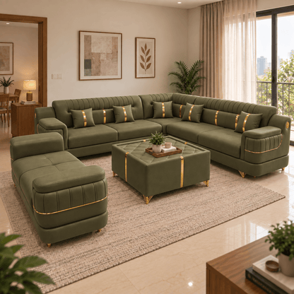 Lavise Imperial Grand Corner Sofa Set with Sofa Bench - Lavise