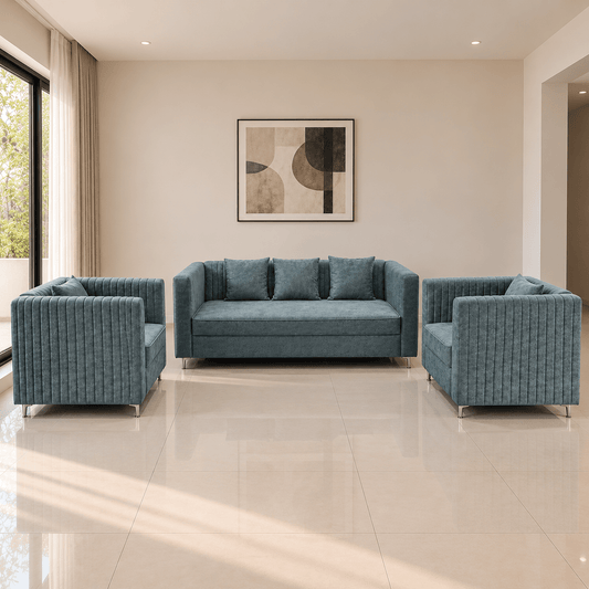Lavise Fluted Comfort 3+1+1 Sofa Set - Lavise