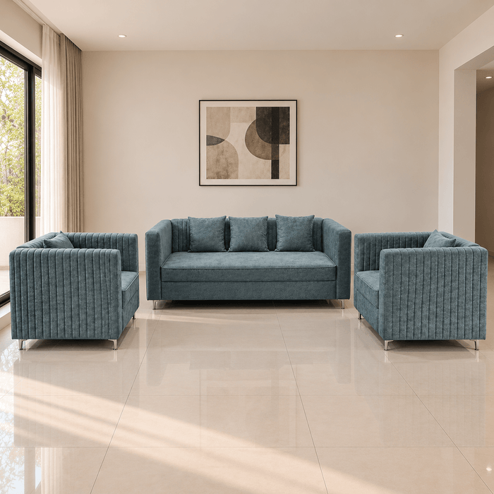 Lavise Fluted Comfort 3+1+1 Sofa Set - Lavise
