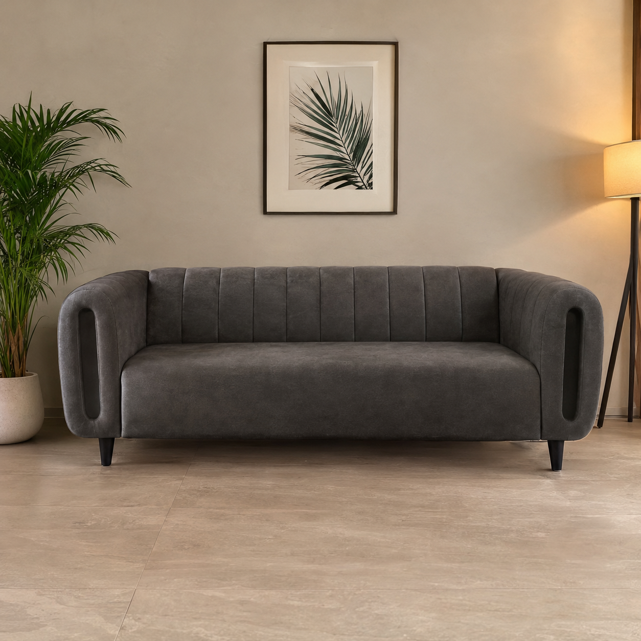 Lavise Curved Channel 3 Seater Sofa