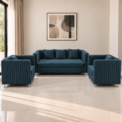Lavise Fluted Comfort 3+1+1 Sofa Set