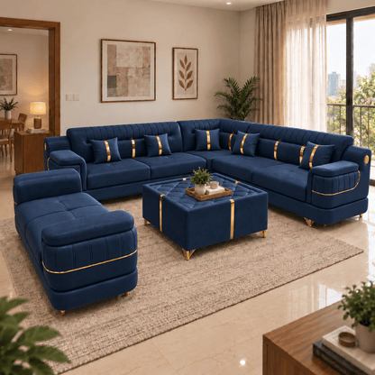 Lavise Imperial Grand Corner Sofa Set with Sofa Bench - Lavise