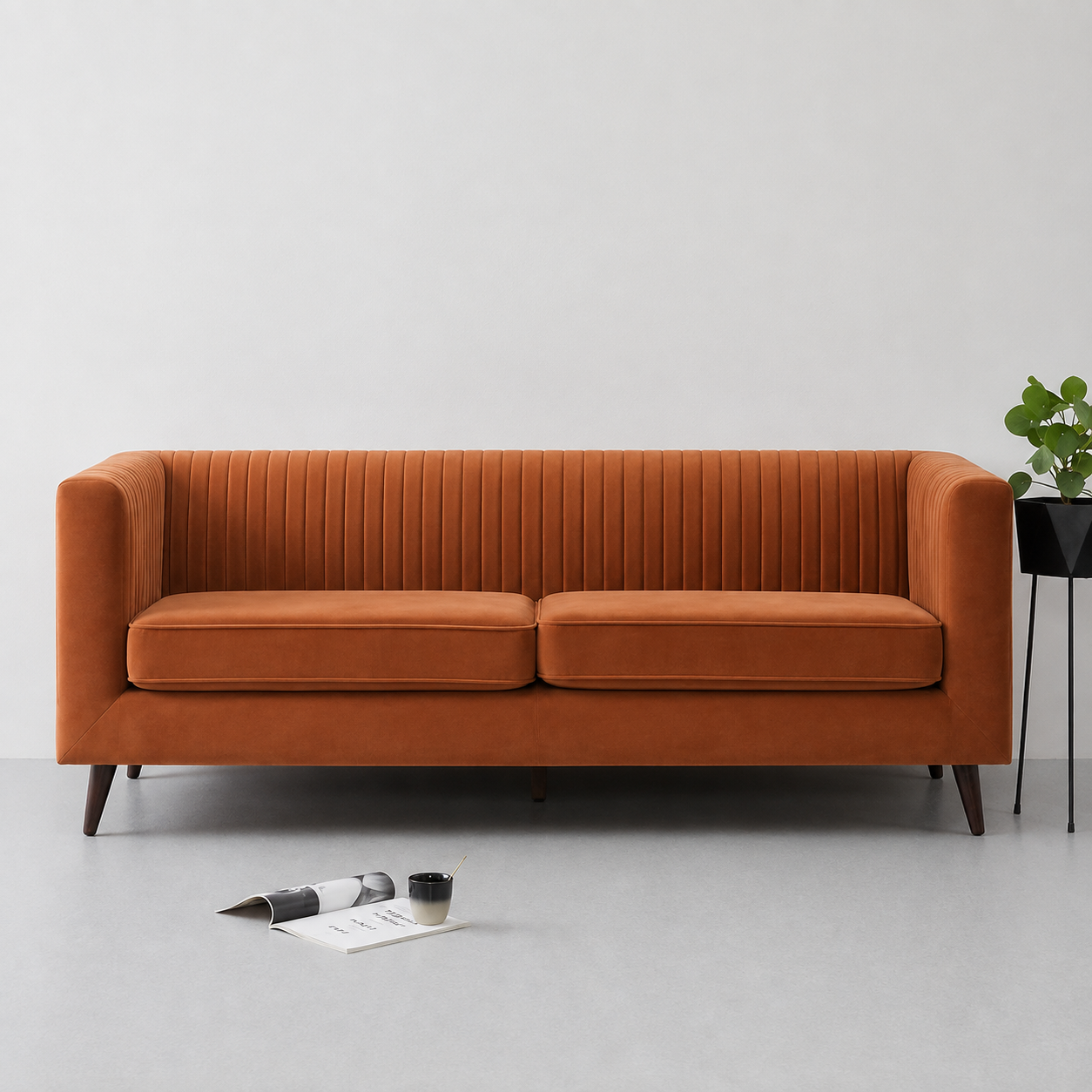 Lavise Fluted Comfort 3 Seater Sofa