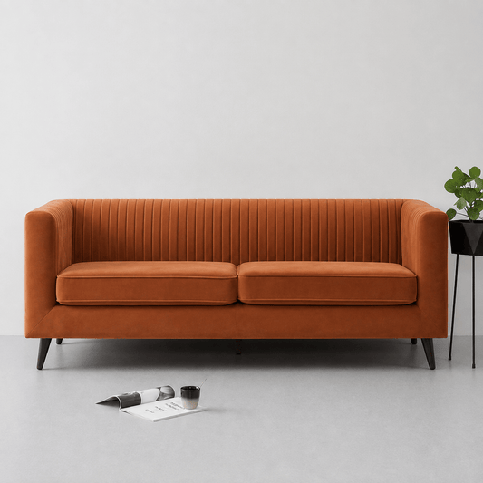 Lavise Fluted Comfort 3 Seater Sofa - Lavise