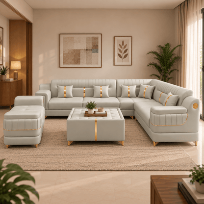 Lavise Imperial Grand Corner Sofa Set with Sofa Bench - Lavise
