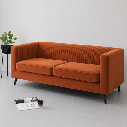 Lavise Fluted Comfort 3 Seater Sofa