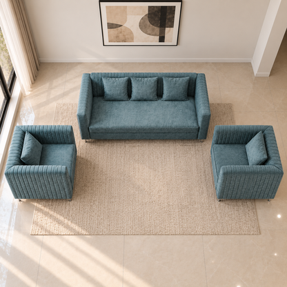 Lavise Fluted Comfort 3+1+1 Sofa Set