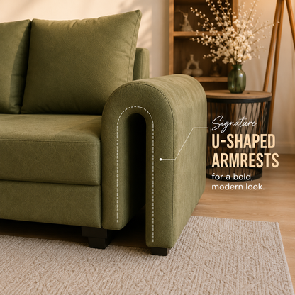 Lavise Modern Arc L-Shape Sofa with Chair