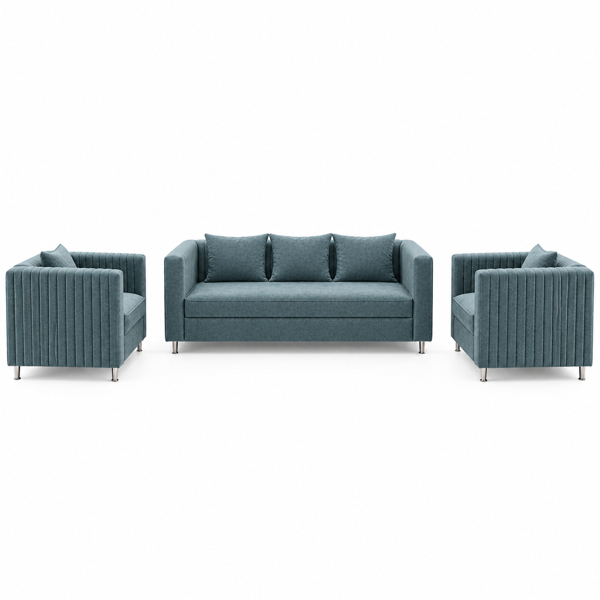 Lavise Fluted Comfort 3+1+1 Sofa Set