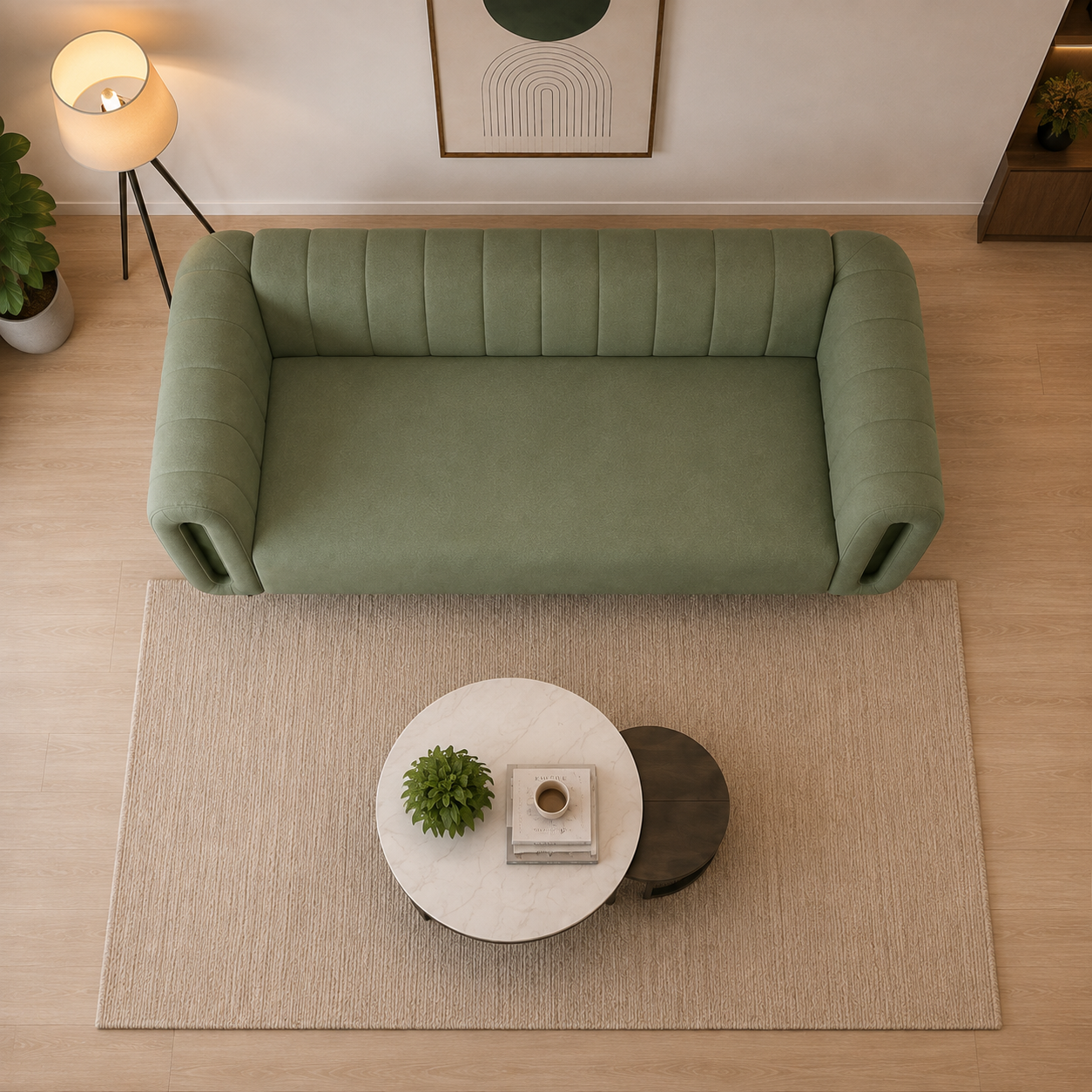 Lavise Curved Channel 3 Seater Sofa