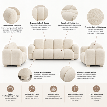 Lavise Cloudy 3+1+1 Sofa Set