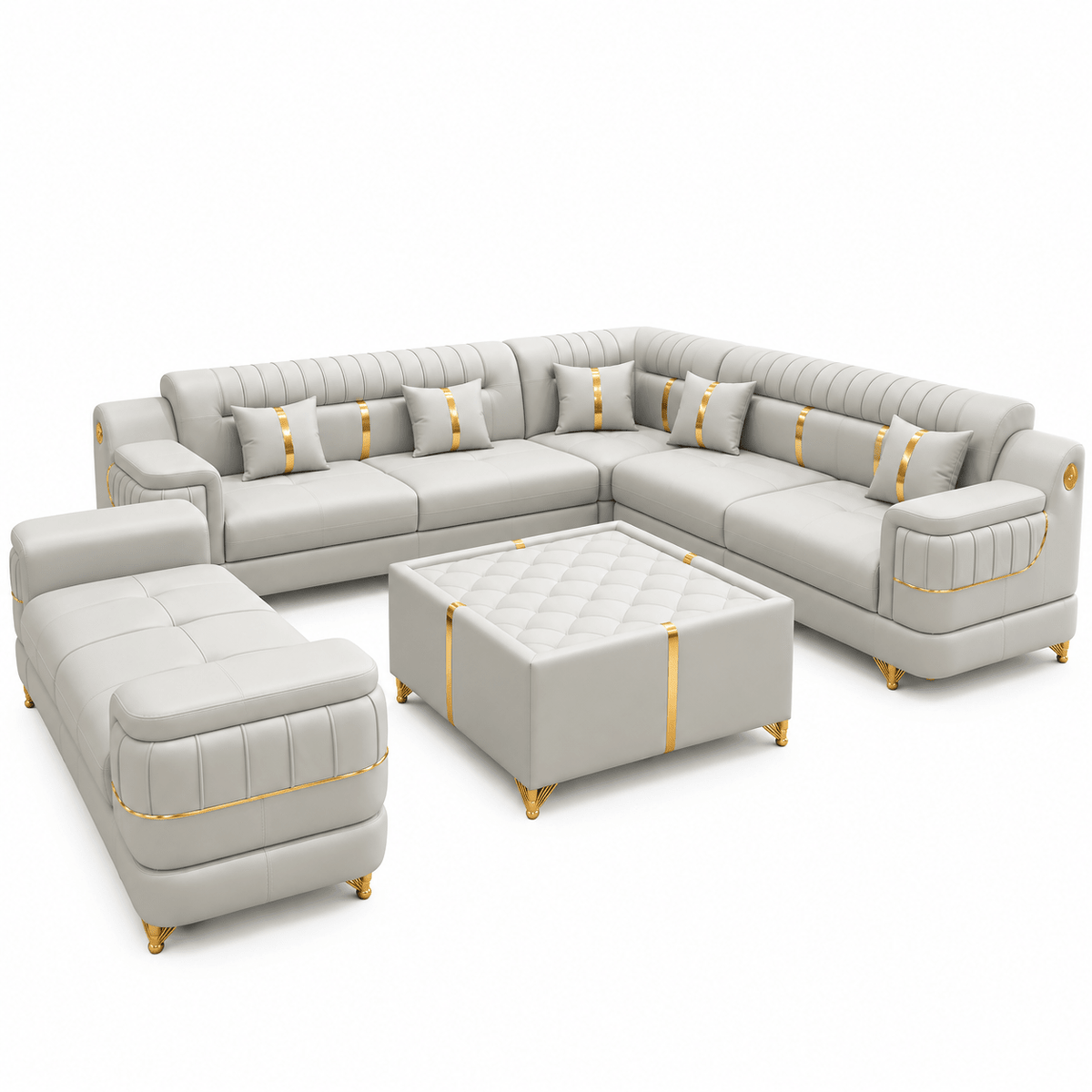 Lavise Imperial Grand Corner Sofa Set with Sofa Bench - Lavise