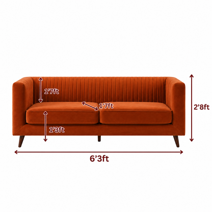 Lavise Fluted Comfort 3 Seater Sofa