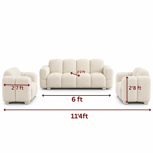 Lavise Cloudy 3+1+1 Sofa Set