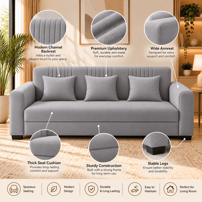Lavise Contour Premium 3 seater Sofa with Cushions