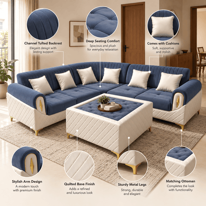 Lavise Royale L-Shaped Corner Sofa - Lavise