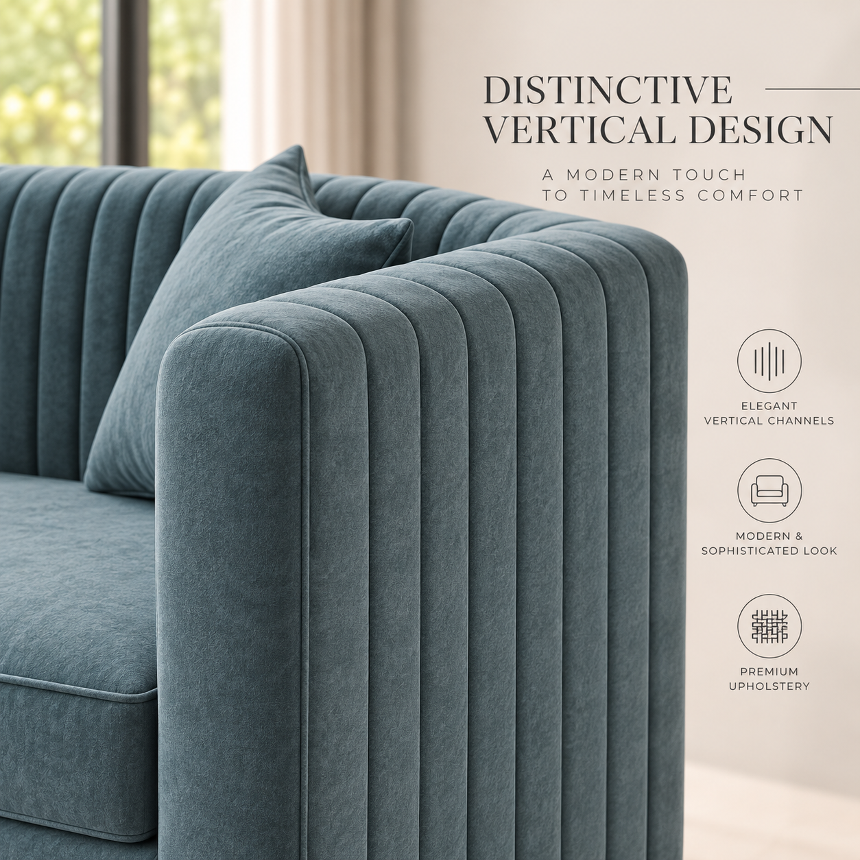 Lavise Fluted Comfort 3+1+1 Sofa Set