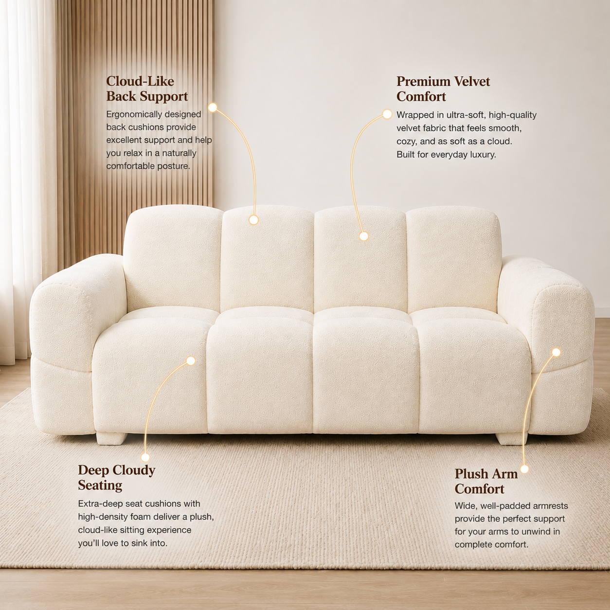 Lavise Cloudy 3 Seater Sofa