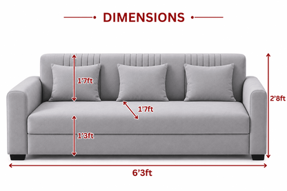 Lavise Contour Premium 3 seater Sofa with Cushions