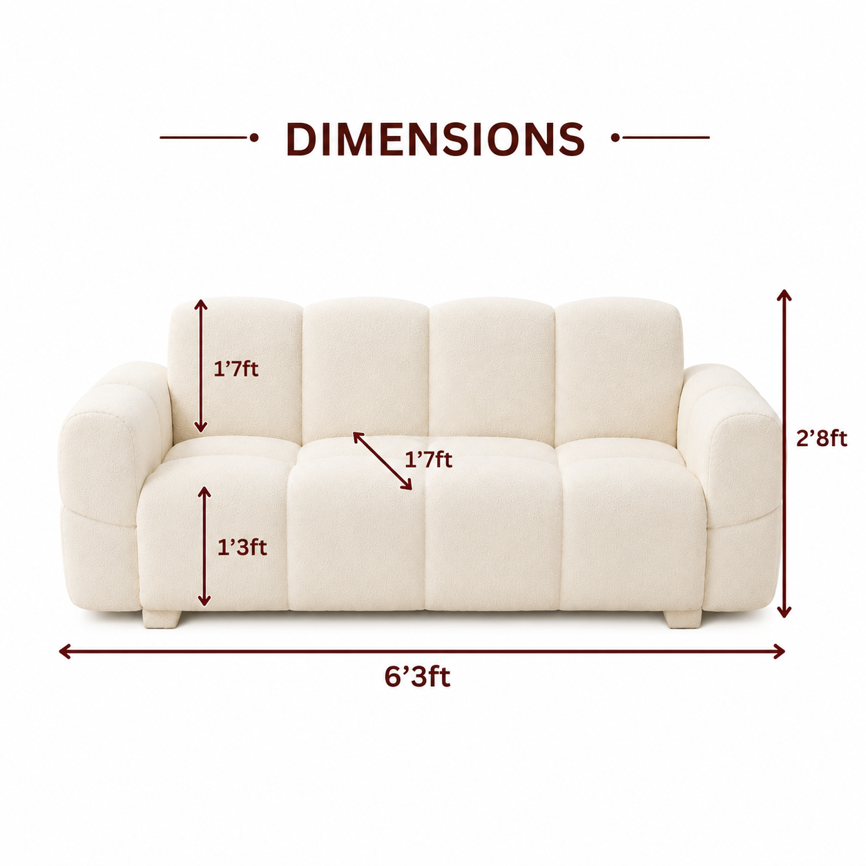 Lavise Cloudy 3 Seater Sofa