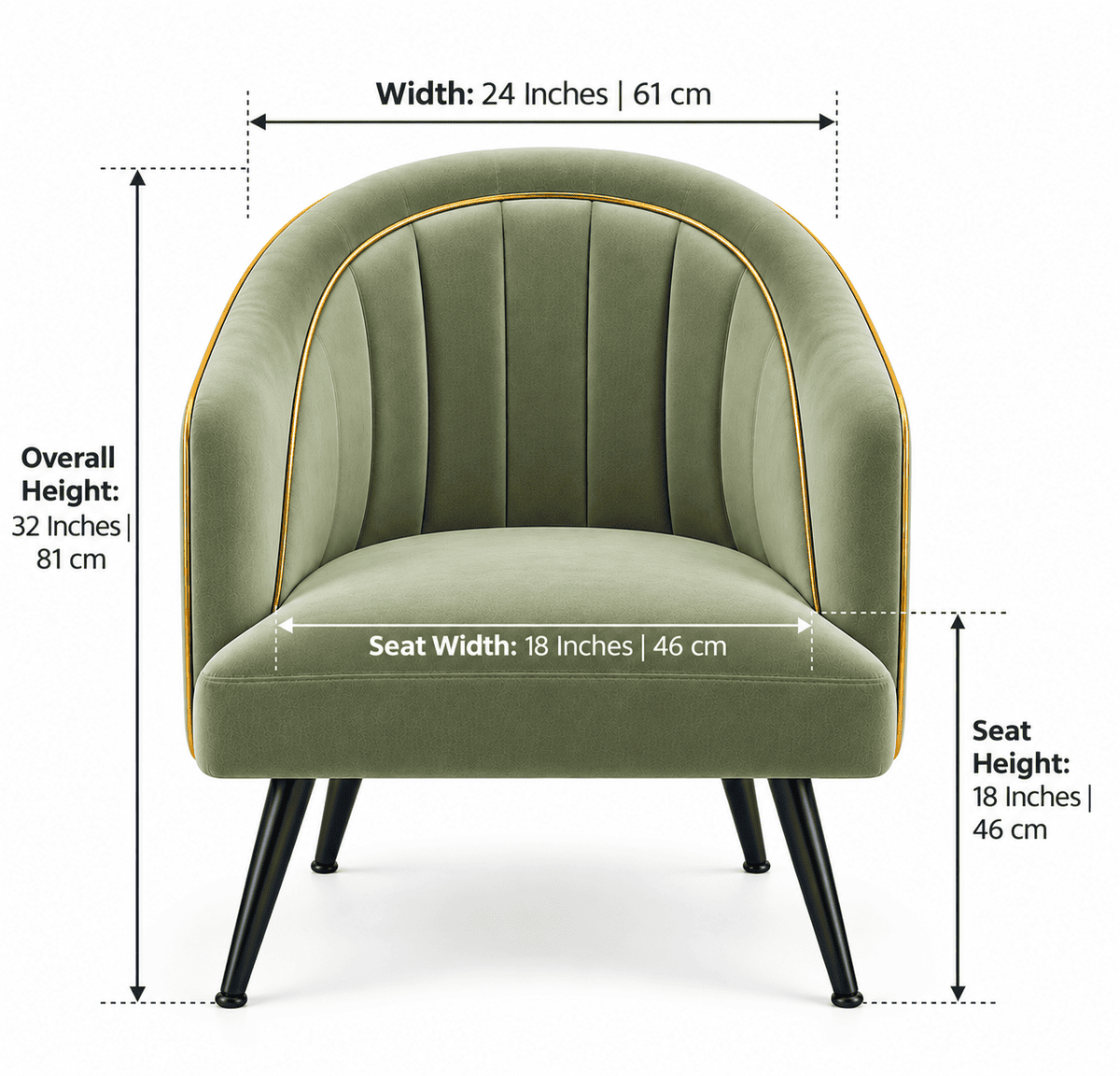 Lavise Opal Premium Upholstered Accent Chair