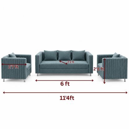 Lavise Fluted Comfort 3+1+1 Sofa Set
