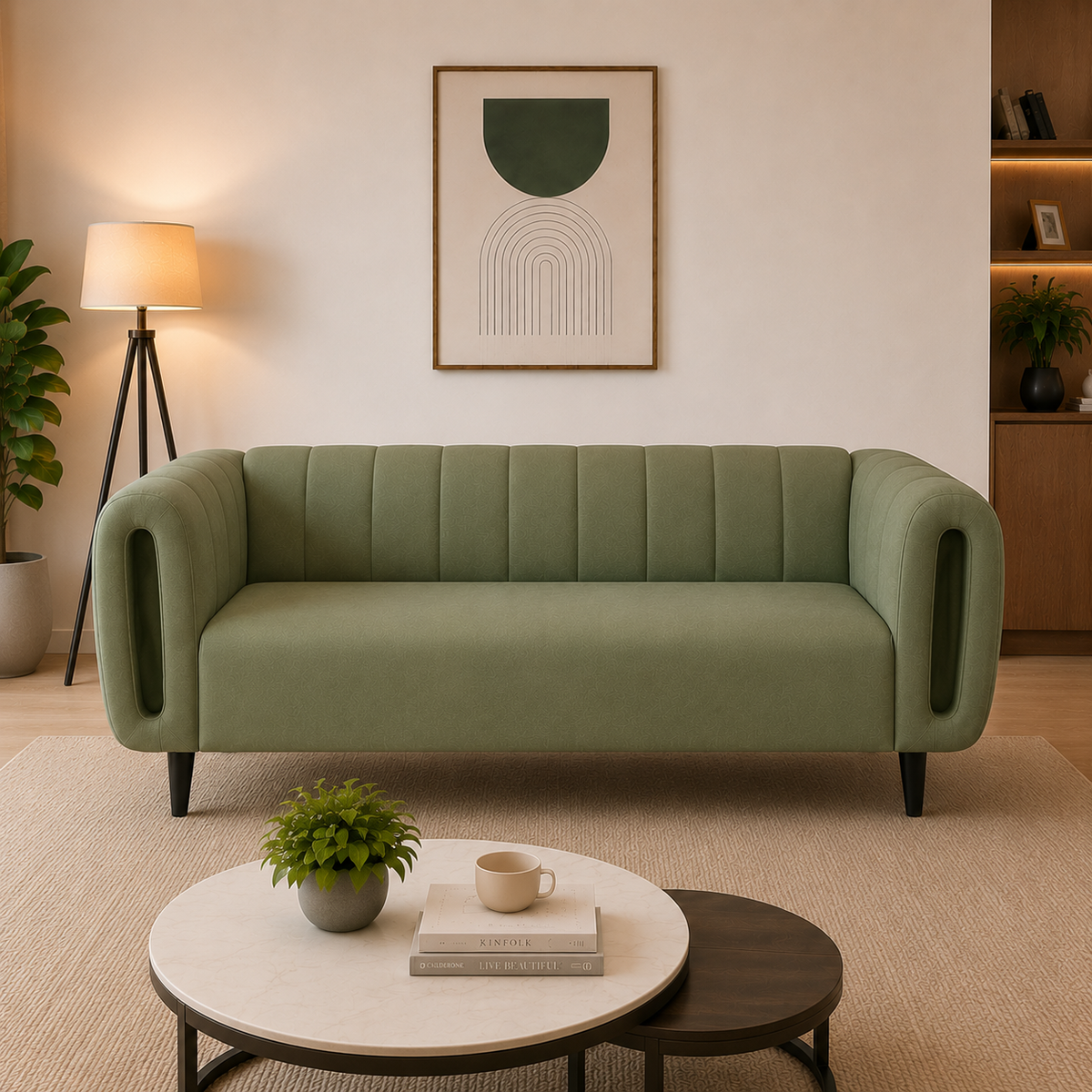 Lavise Curved Channel 3 Seater Sofa