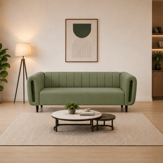 Lavise Curved Channel 3 Seater Sofa - Lavise