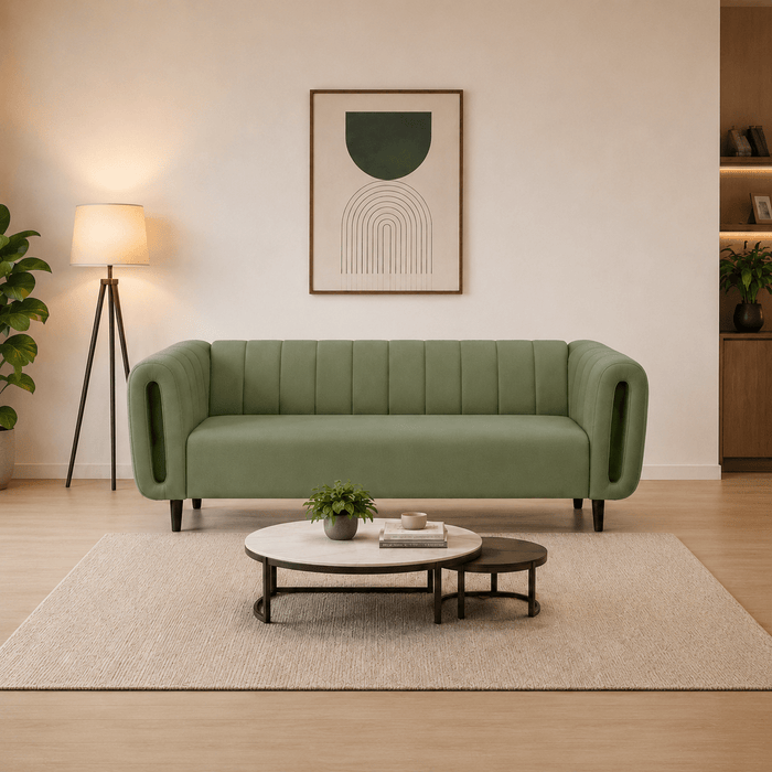 Lavise Curved Channel 3 Seater Sofa - Lavise